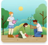 People planting a tree